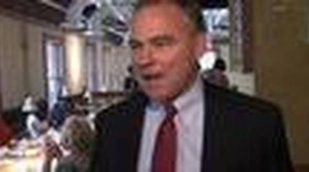 Video thumbnail: PBS NewsHour Tim Kaine makes the case for winning Virginia's Senate seat.