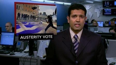 Video thumbnail: PBS NewsHour News Wrap: Greece Endorses New Austerity Measures Amid...