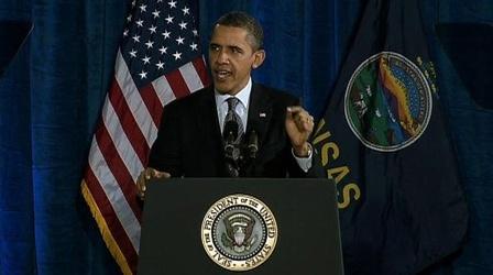 Video thumbnail: PBS NewsHour Obama Back in Campaign Mode as White House Sizes up...
