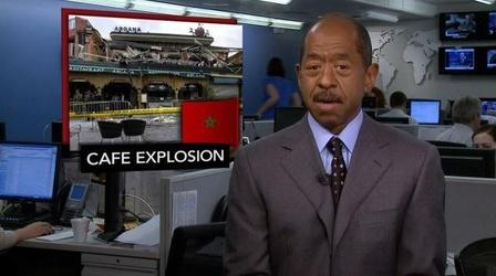 Video thumbnail: PBS NewsHour News Wrap: Explosion at Popular Tourist Cafe in Morocco...