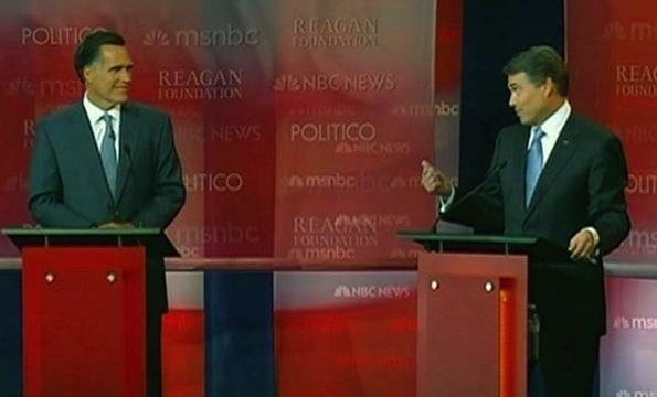 Romney, Perry Sparring at the Center of GOP Contenders'...