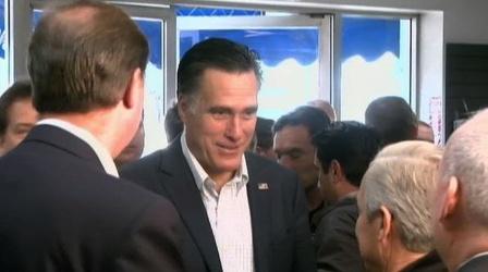Video thumbnail: PBS NewsHour Romney Admits Verbal Stumble, but Enjoys 'Real Organization'