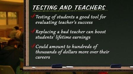 Video thumbnail: PBS NewsHour New Study Gauges Teachers Impact on Students' Lifetime...