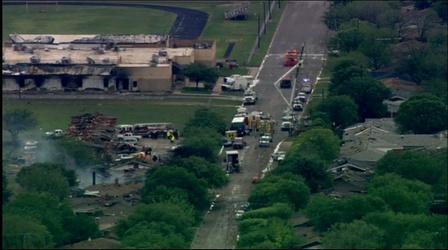 Video thumbnail: PBS NewsHour Plant Explosion Devastates Texas Town, Residents Evacuate
