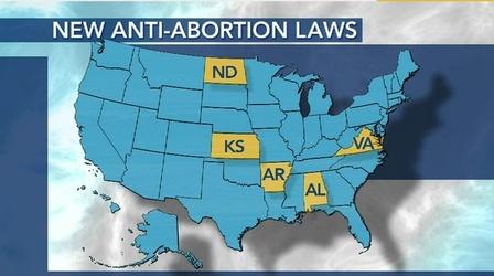Video thumbnail: PBS NewsHour Five States Move to Restrict Access to Abortion Services