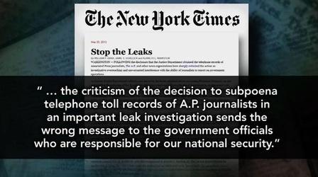 Video thumbnail: PBS NewsHour How Far Should Government Go in Investigation of Leaks?