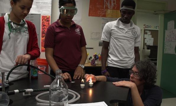 Jamie Munkatchy teaches making biofuel
