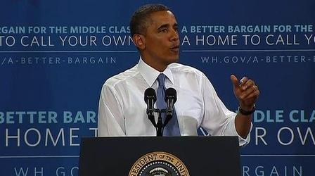 Video thumbnail: PBS NewsHour Obama Supports Role for Government to Reform Mortgages