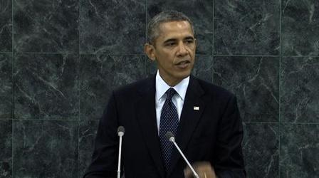 Video thumbnail: PBS NewsHour At UN, Obama Offers Tough Words on Syria