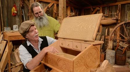 Carved Oak Desk Box: Promo