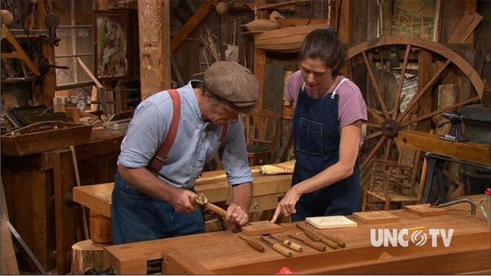 Carving the Camellia Woodcarver image