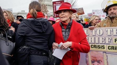 Video thumbnail: PBS NewsHour Jane Fonda on taking action to address ‘dire’ climate crisis