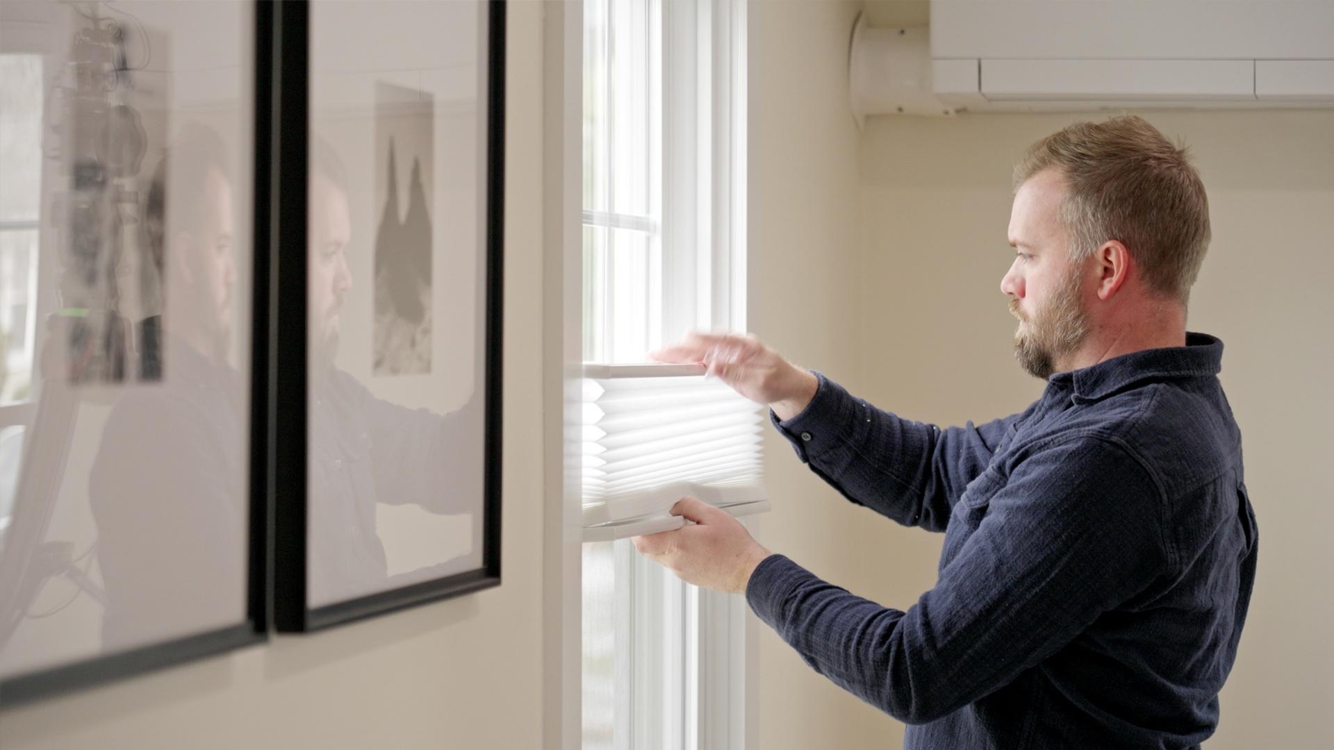 Nathan installs top-down bottom-up shades. Jenn landscapes a steep front yard.