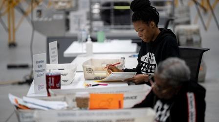 Video thumbnail: PBS News Hour Election security officials tracking attempts to sow chaos