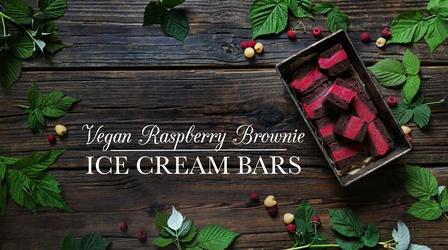 Video thumbnail: Kitchen Vignettes Vegan Raspberry Brownie Ice Cream Bars