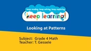 Grade 4 Math: Looking at Patterns