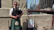 Bagpiper Along the Chicago River Near DNC