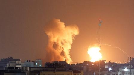 Video thumbnail: PBS NewsHour News Wrap: Israeli airstrikes pound Gaza killing at least 10