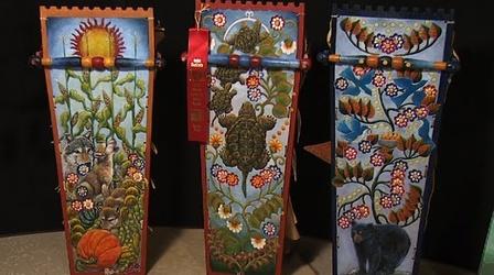 Video thumbnail: Spotlight Mohawk Cradleboard Maker Carves and Paints His Work