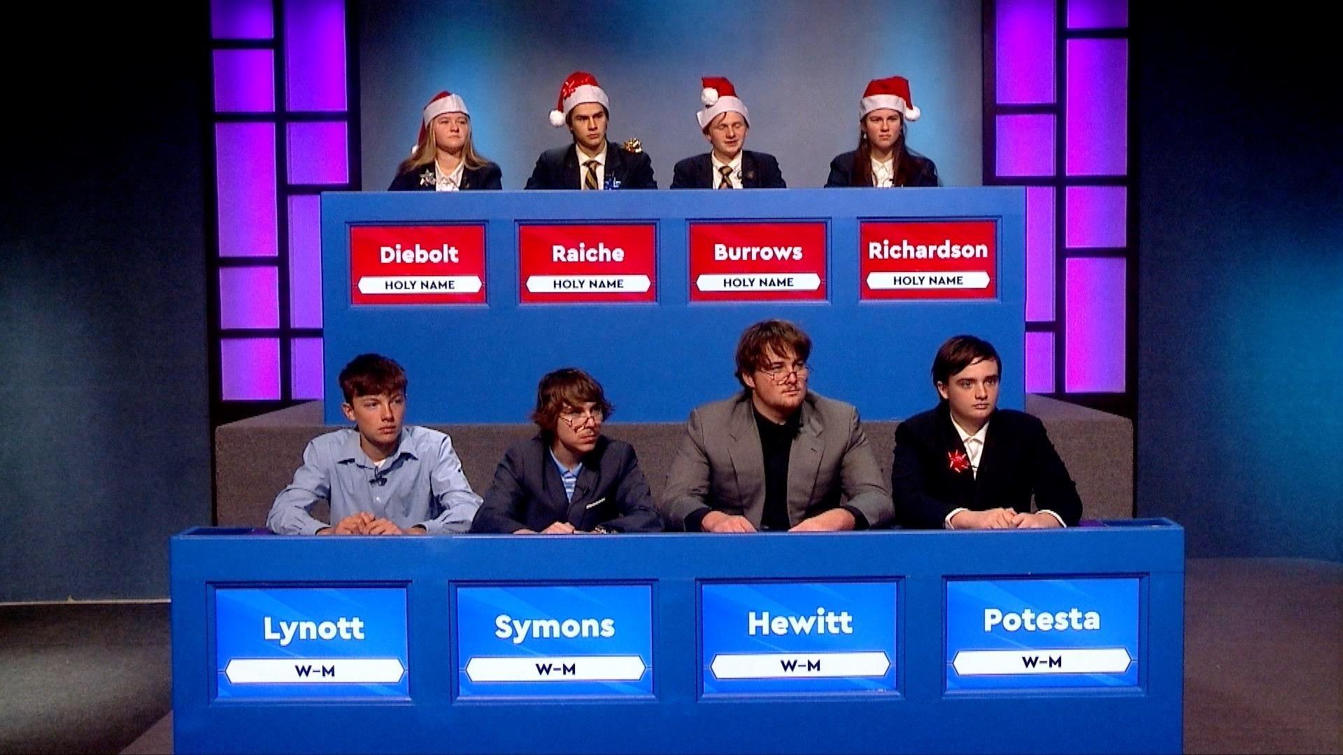 Holy Name meets Wakefield-Marenisco in this round of WNMU-TV's 2025-26 high school quiz tournament