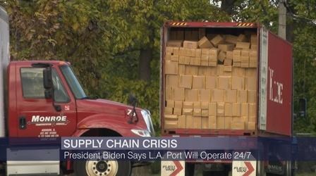 Video thumbnail: Chicago Tonight Disruptions in Supply Chains Cause Delays, High Prices