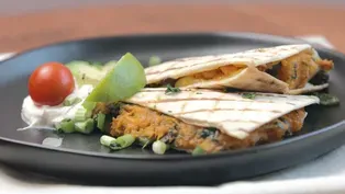Roasted Sweet Potato and Poblano Quesadillas