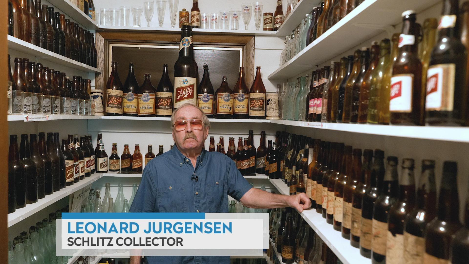 Leonard Jurgensen on his collection of Schlitz beer bottles