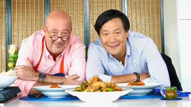 Ming Tsai with guest Andrew Zimmern