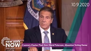 Cuomo's Cluster Plan, Gov. David Paterson, Absentee Voting