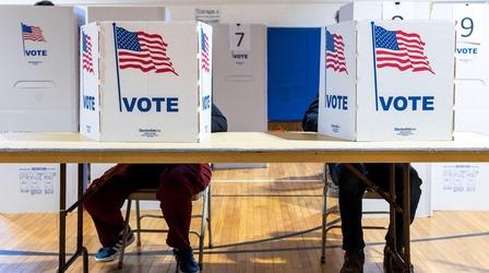 Video thumbnail: PBS News Hour Harris, Trump appeal to voters with starkly different tones