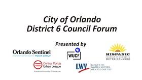 Video thumbnail: WUCF Specials City of Orlando District 6 Council Forum
