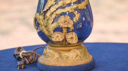 Appraisal: Louis Chalon Bronze & Porcelain Lamp, ca. 1910