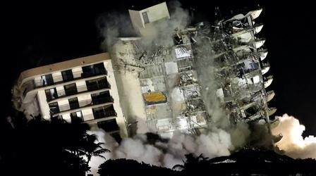Video thumbnail: PBS NewsHour News Wrap: Search continues in Surfside, condo tower leveled