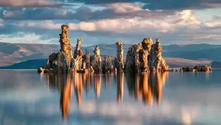 What Are These Strange Towers Growing Out of This Lake?