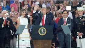 Video thumbnail: PBS NewsHour Trump praises military in history-oriented July 4 speech