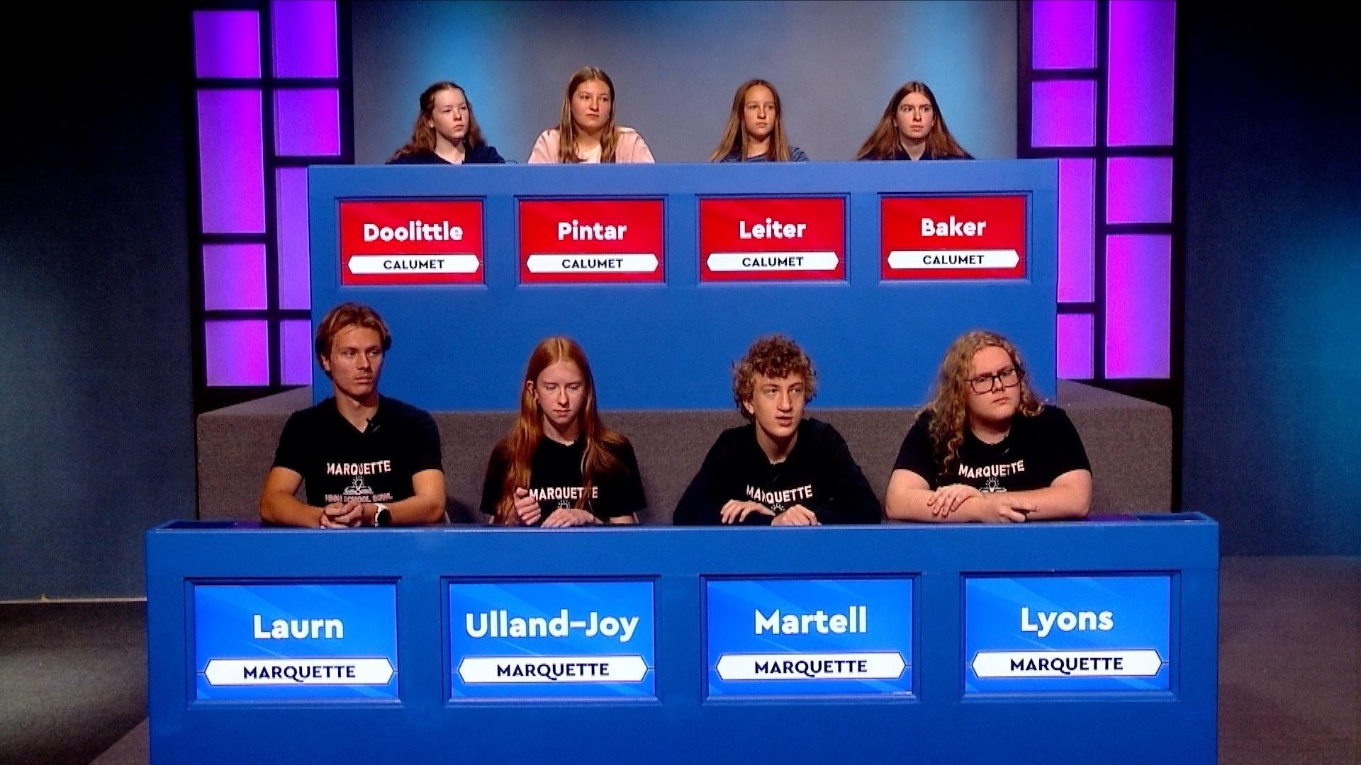 Calumet meets Marquette in this initial round of WNMU-TV's quiz tournament.