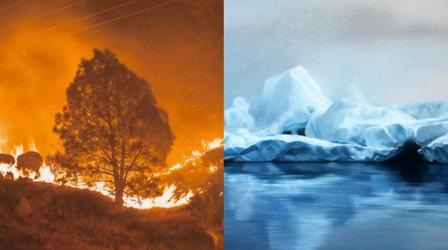 Video thumbnail: PBS NewsHour Can art illustrating climate change's effects shape policy?
