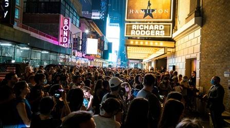 Video thumbnail: PBS NewsHour Broadway once again throws open doors to theatergoers