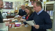 Coughlin tours a food bank to raise awareness on hunger