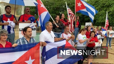 Video thumbnail: NewsNight Cuban Americans back anti-Communist protests on the island