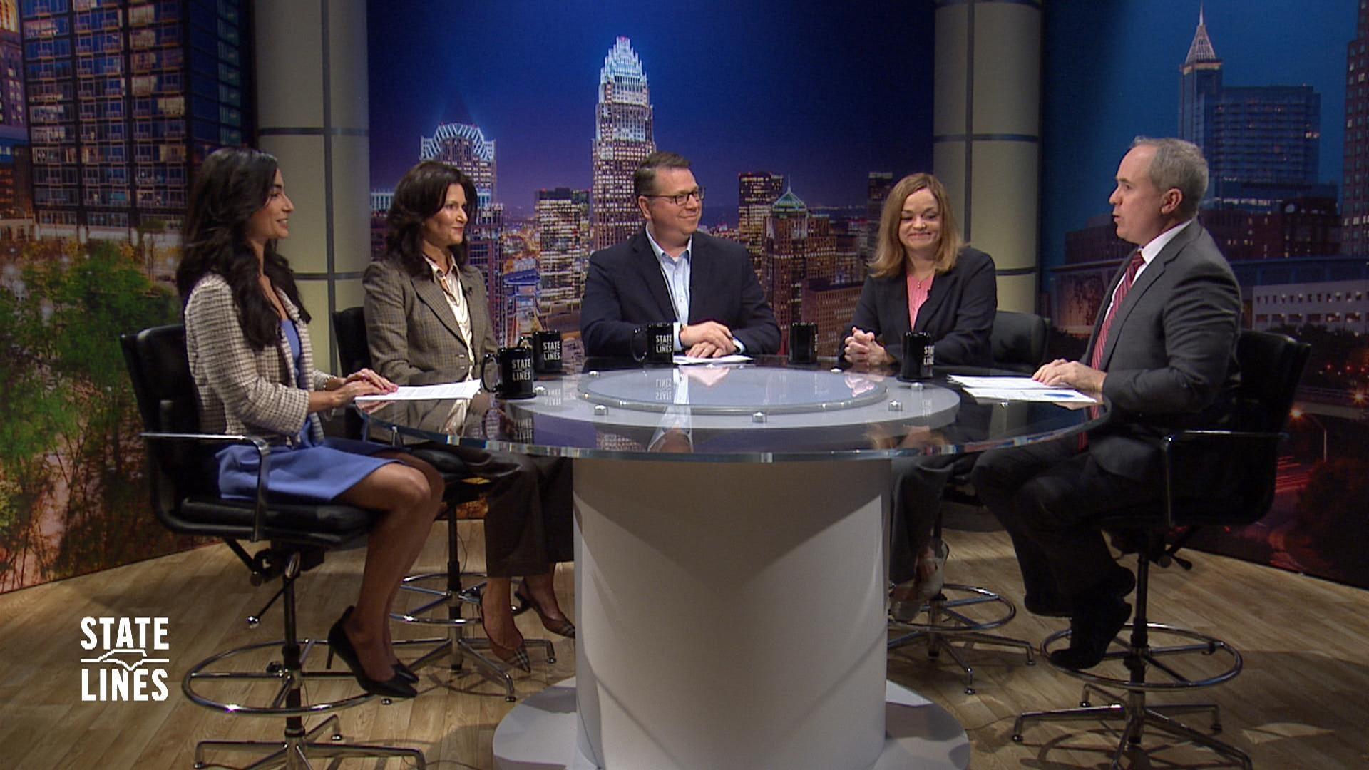 Host of State Lines, Kelly McCullen and panelists.