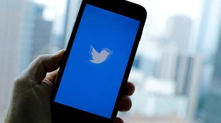 Video thumbnail: PBS NewsHour Twitter diverges sharply from Facebook with political ad ban