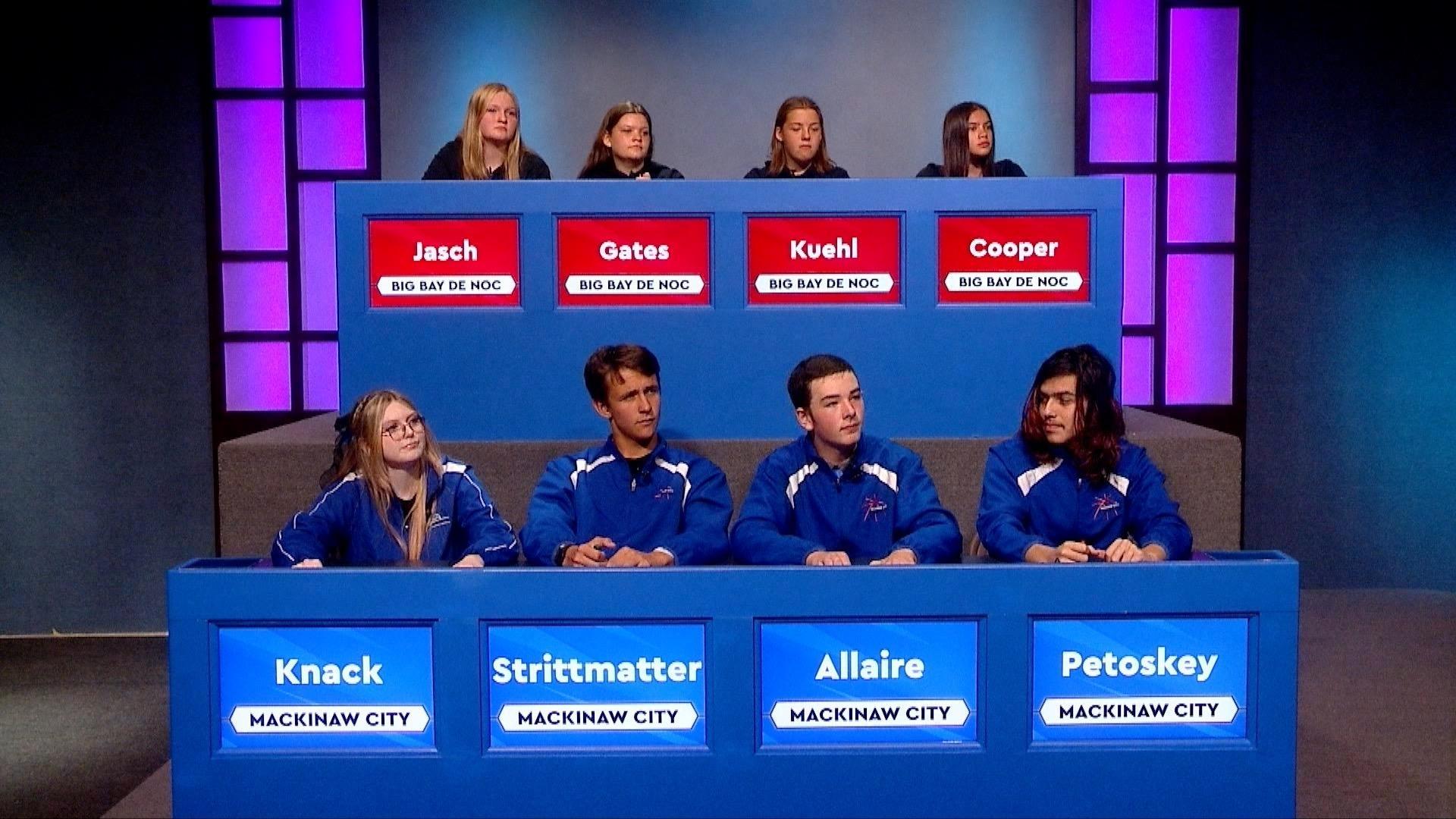 Big Bay de Noc meets Mackinaw City in this preliminary round of WNMU-TV's quiz tournament.