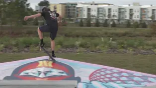 Skateboarding at Tallahassee's Skateable Art Park