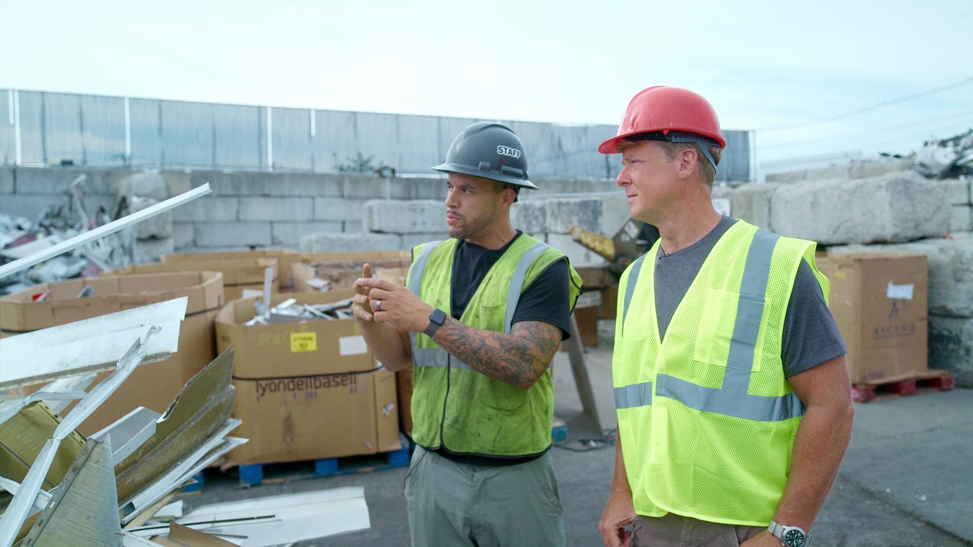 Aluminum siding removal; Visit to a recycling center; Installing a steel beam.