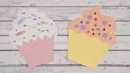 Cómo hacer una manualidad de pastelito con papel de colores