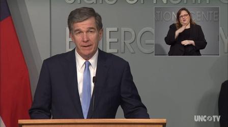Video thumbnail: NC Emergency Management and Weather 6/18/20 Governor Cooper Briefing (Spanish)
