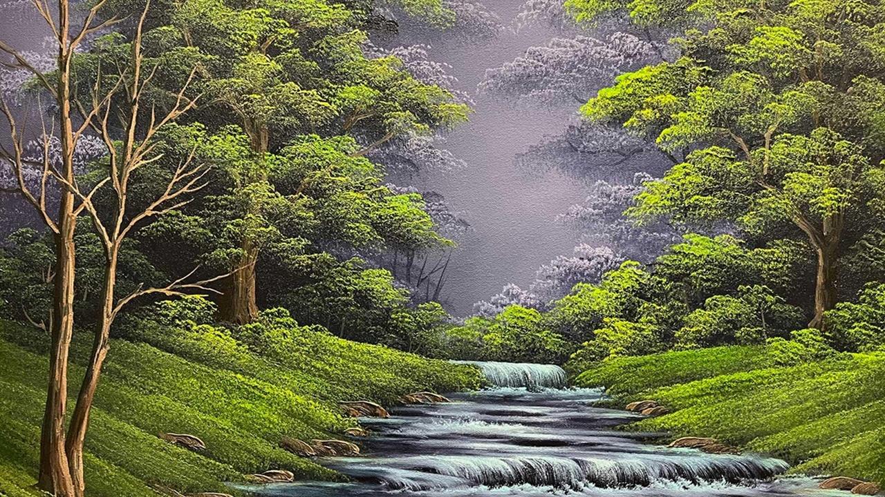 The Joy of Painting with Nicholas Hankins: Bob Ross' Unfinished Season | Cascading Stream in the Woods