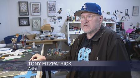 Video thumbnail: Chicago Tonight Tony Fitzpatrick’s Final Museum Show Fuses Nature with Grit