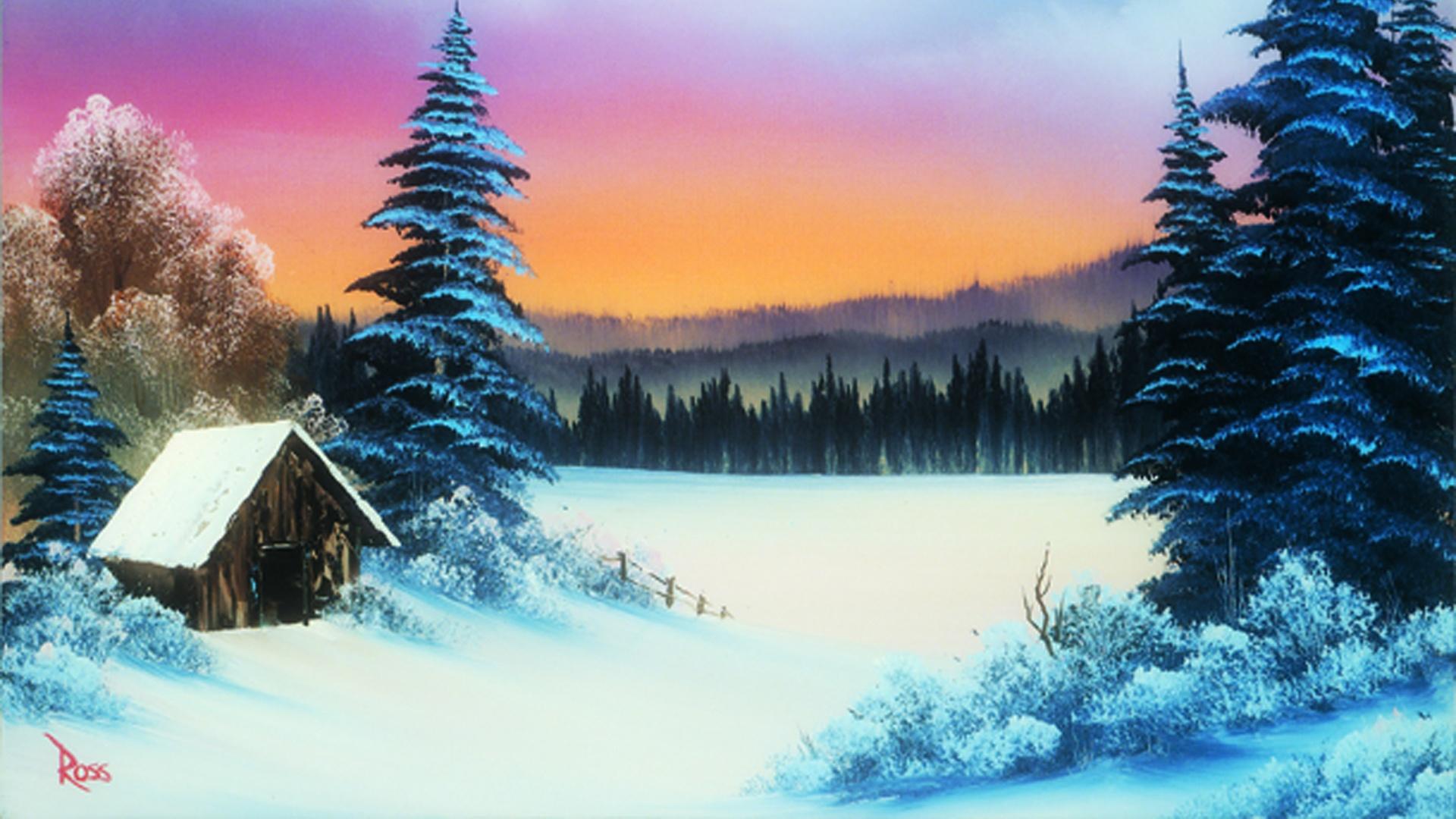 winter evergreens bob ross